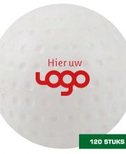 Uw logo op 120 stuks wedstrijd hockeybal dimple wit