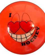 Hockeybal Emoticon / Smiley | Orange I love Hockey